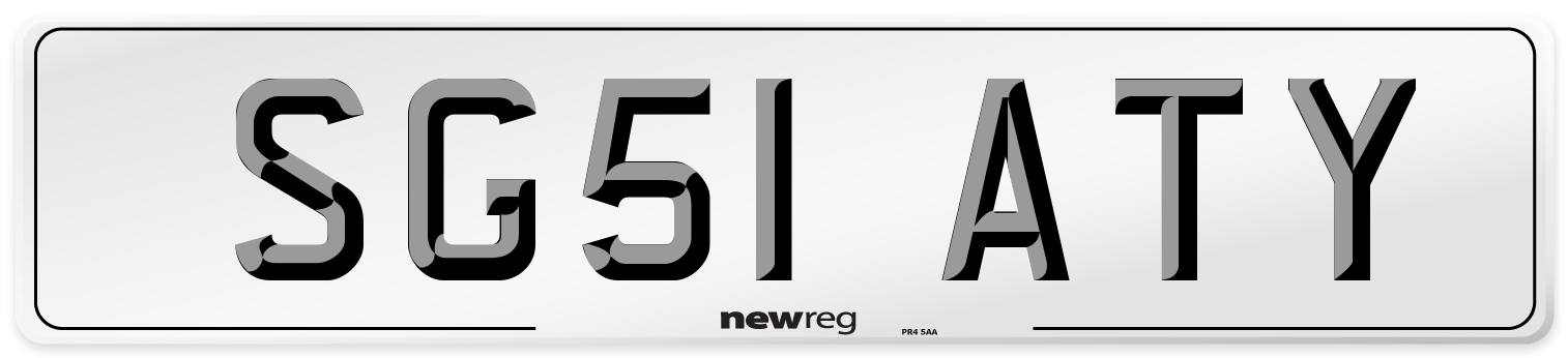 SG51 ATY Number Plate from New Reg